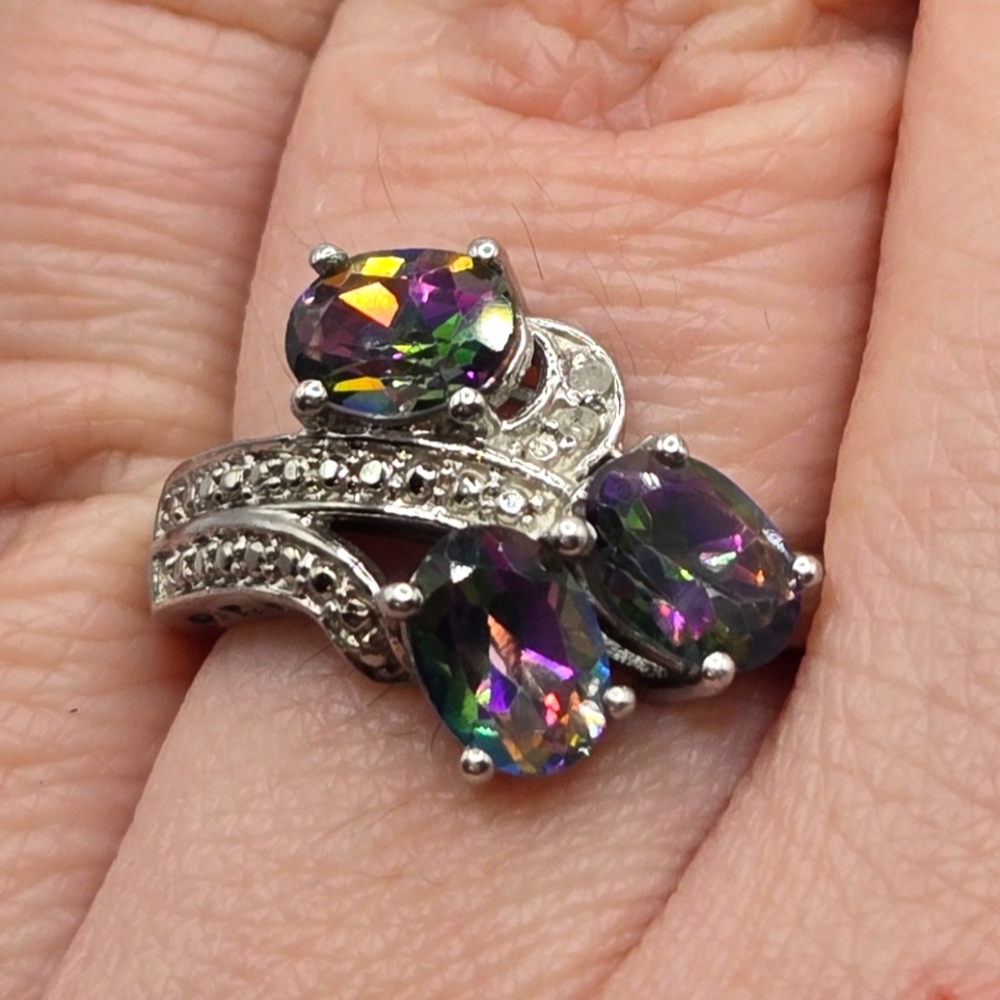 Magical Mystic Topaz Sterling Silver STS Brand Ring Size 7